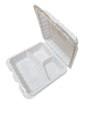 Take Out Container 9 x 9 inch 3 Compartment- 150/Case