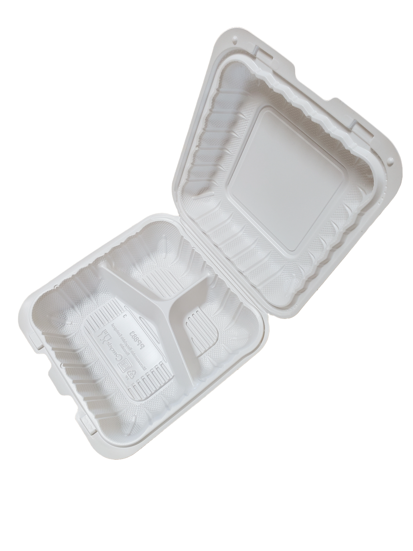 Take Out Container 8 x 8 inch 3 Compartment- 150/Case