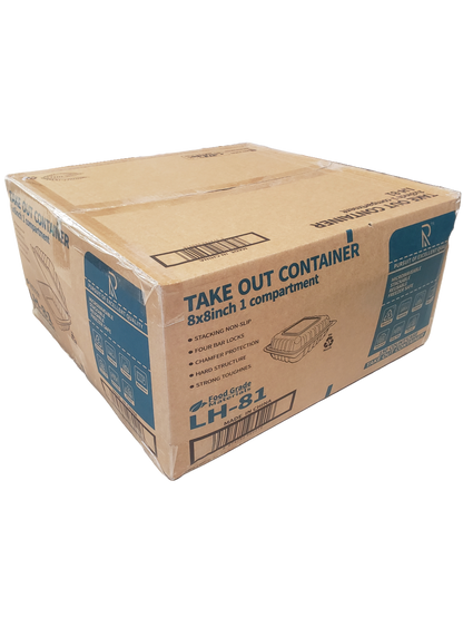 Take Out Container 8 x 8 inch 1 Compartment- 150/Case