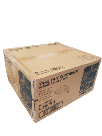 Take Out Container 9 x 9 inch 1 Compartment- 150/Case